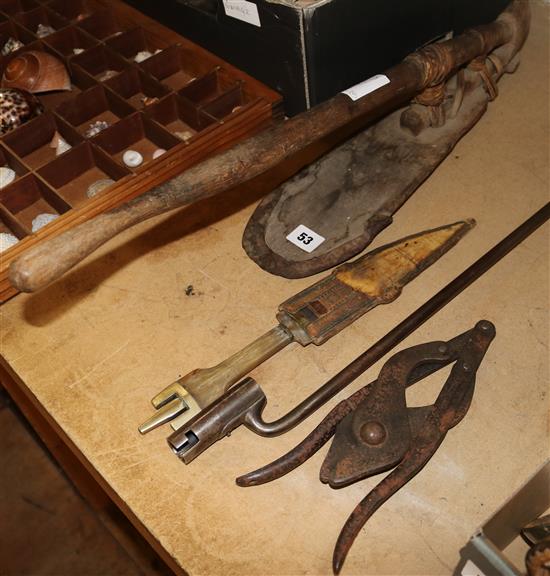 Military cutters, tribal knife etc